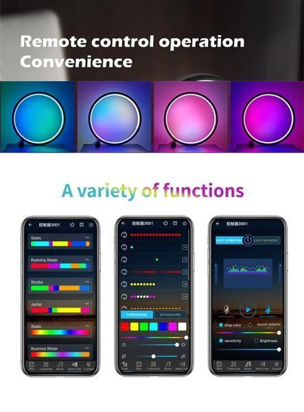Умный светодиодный ночник RGB-O 25 см настольная атмосферная лампа с пультом и bluetooth подключением к смартф 100227 фото