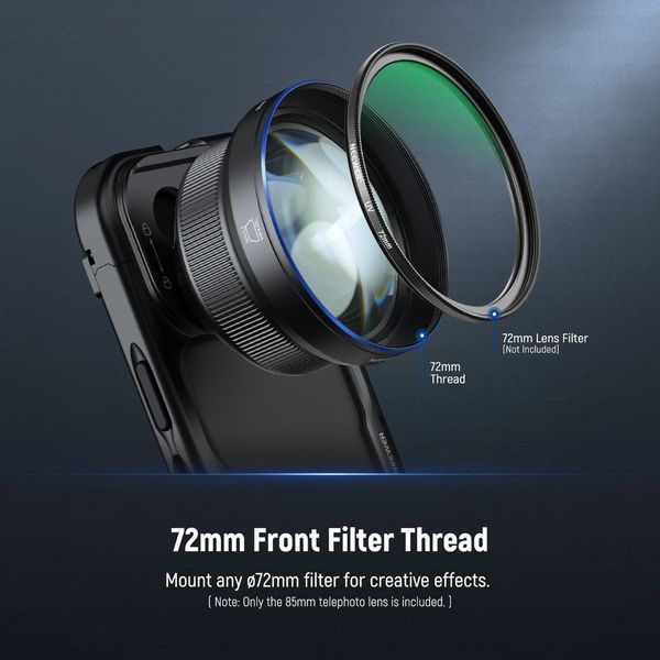 Телефотооб'єктив NEEWER LS-59 85 мм 2,5Х zoom HD для смартфона з різьбою 17 мм 10104623 фото