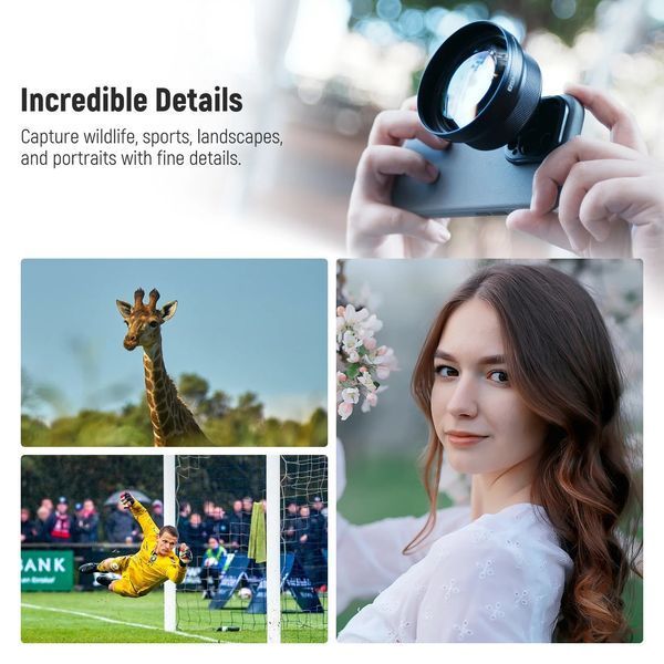 Телефотооб'єктив NEEWER LS-59 85 мм 2,5Х zoom HD для смартфона з різьбою 17 мм 10104623 фото