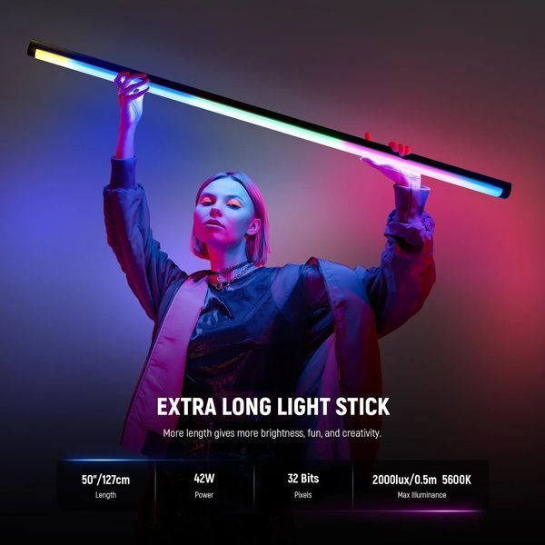 Профессиональная LED лампа свет для съемки NEEWER TL120C 42 Вт RGB с управлением APP/2.4G/DMX RGB 10103826 фото