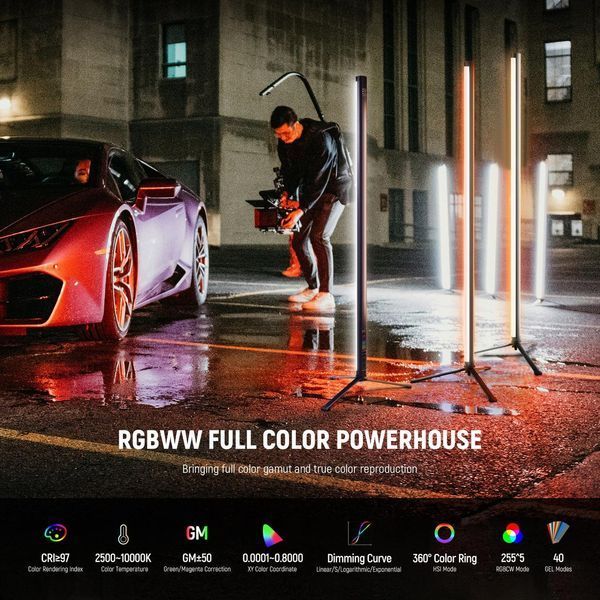 Профессиональная LED лампа свет для съемки NEEWER TL120C 42 Вт RGB с управлением APP/2.4G/DMX RGB 10103826 фото
