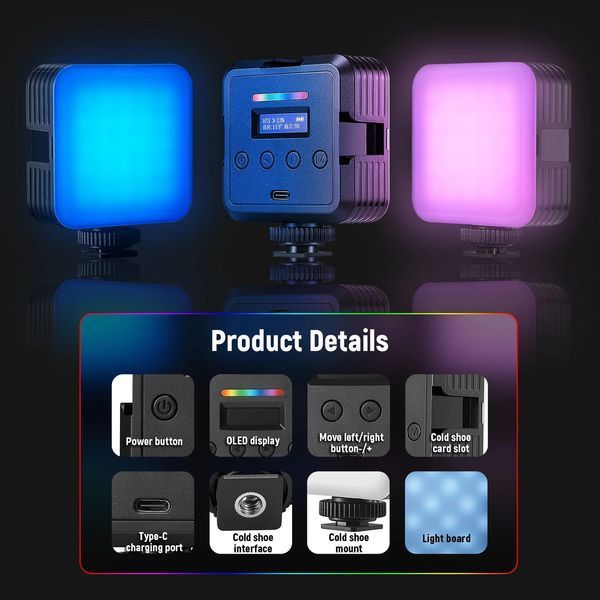 Відеосвітло накамерне світло з магнітом NEEWER RGB61 (2500-8500K, 6Вт, CRI 97+, 2000 мАг) 10104108 фото