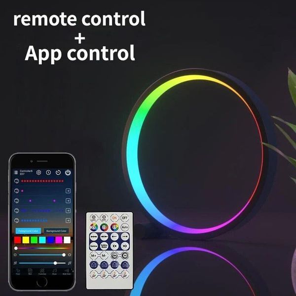 Умный светодиодный ночник RGB-O 25 см настольная атмосферная лампа с пультом и bluetooth подключением к смартф 100227 фото