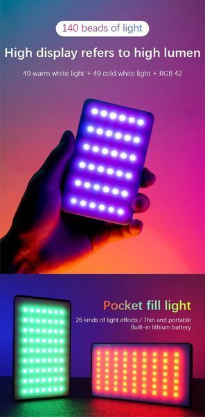Накамерне світло світлодіодна панель відеосвітло YELANGU W140 RGB з 26 світлоефектами (2500-9000K, 3000мАг) 100508.1 фото