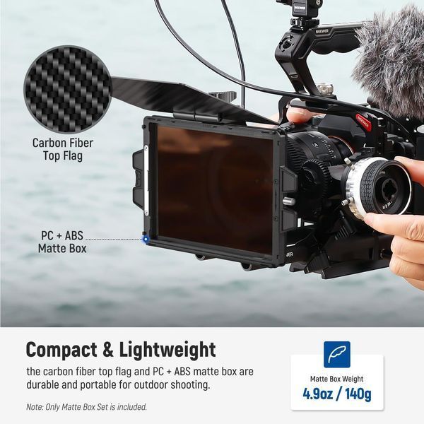 Компендіум для камери Neewer PG002 Mini Matte Box з 2 лотками для фільтрів 4х5,65" та адаптерами 67/72/77/82мм 10102178 фото