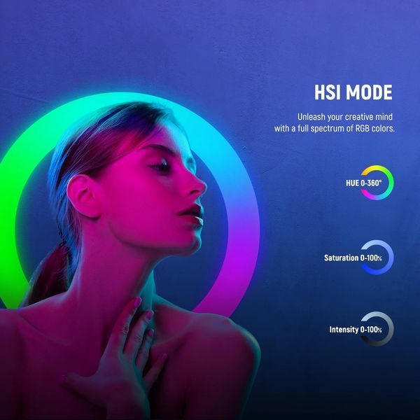 Кільцева студійна RGB LED лампа для блогера Neewer RP19C 42Вт 48см 2500-10000К з APP керуванням
