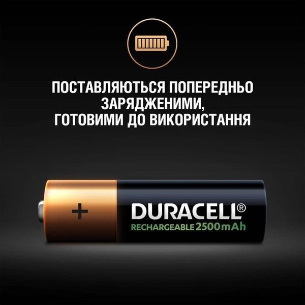 Перезаряджуваний акумулятор Duracell Recharge DX1500, AA/(HR6), 2500mAh, LSD Ni-MH, блістер 4шт