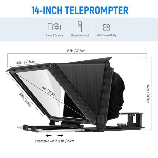 Дистанційний телесуфлер NEEWER X12 для смартфона та планшета шириною до 8,7" (22см) 10104261 фото