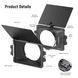 Компендіум для камери Neewer PG002 Mini Matte Box з 2 лотками для фільтрів 4х5,65" та адаптерами 67/72/77/82мм 10102178 фото 5