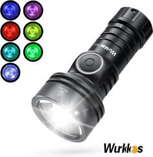 Потужний акумуляторний ручний ліхтарик Wurkkos TS11 RGB Black (2000Lm, Anduril 2.0, 1*18350, 616м) 040406 фото