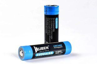 Перезаряджуваний літій-іонний акумулятор 18650 Wuben ABE3400 3400мАг 3,7В