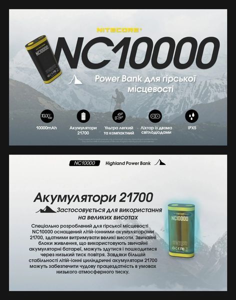 2в1 &mdash; Наружное зарядное устройство Power Bank + фонарь Nitecore NC10000 (QC 3.0, 10000 mAh, Type-C) 011311 фото