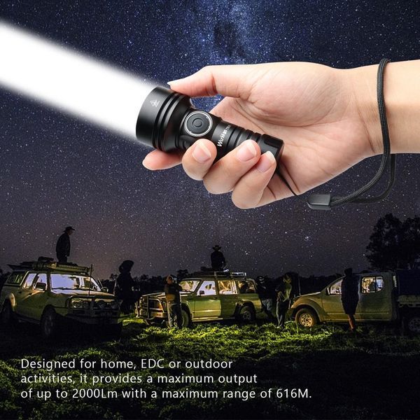 Мощный аккумуляторный ручной фонарик Wurkkos TS11 RGB Black (2000Lm, Anduril 2.0, 1*18350, 616м) 040406 фото