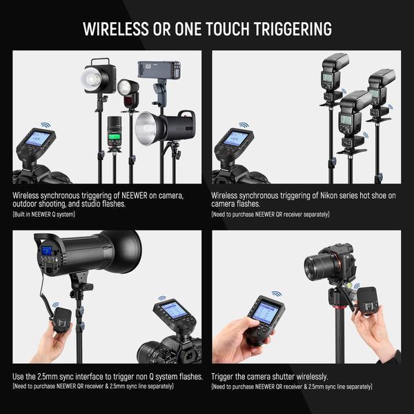 Беспроводной накамерный триггер синхронизатор вспышки NEEWER QPRO-N TTL для Nikon 1/8000 с 10102353 фото