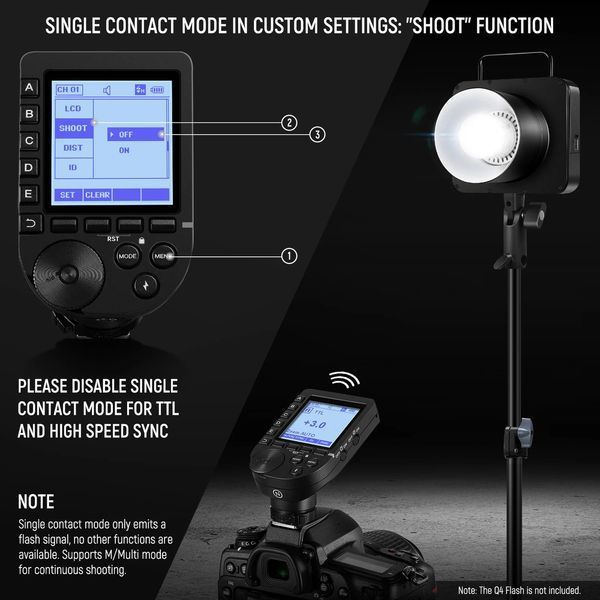 Беспроводной накамерный триггер синхронизатор вспышки NEEWER QPRO-N TTL для Nikon 1/8000 с 10102353 фото
