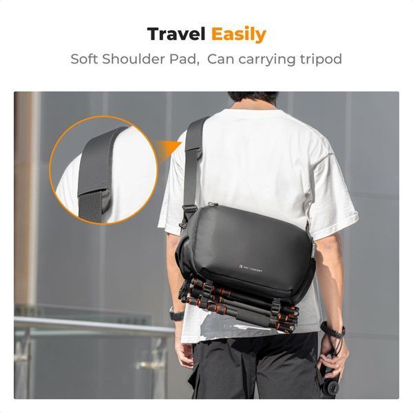 Cумка на плечо для фотоаппарата K&F Concept Camera Sling Bag 12л Urban Wander 01 Black (KF13.177) KF13.177 фото