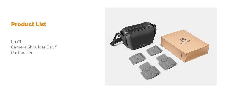 Cумка на плечо для фотоаппарата K&F Concept Camera Sling Bag 12л Urban Wander 01 Black (KF13.177) KF13.177 фото