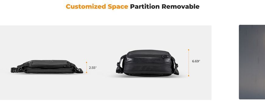 Cумка на плечо для фотоаппарата K&F Concept Camera Sling Bag 12л Urban Wander 01 Black (KF13.177) KF13.177 фото