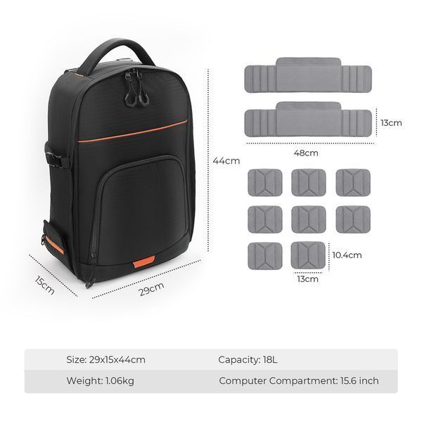 Профессиональный легкий рюкзак для фотоаппарата и аксессуаров K&F Concept 18L Nature Wander 05 Black (KF13.205) KF13.205 фото