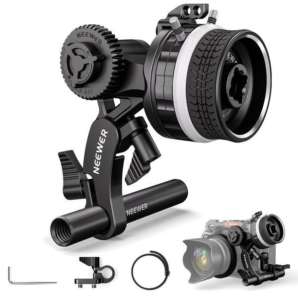 Керування фокусуванням Neewer PG001 mini follow focus з A/B зупинками & 15мм затиском для стержня, silver