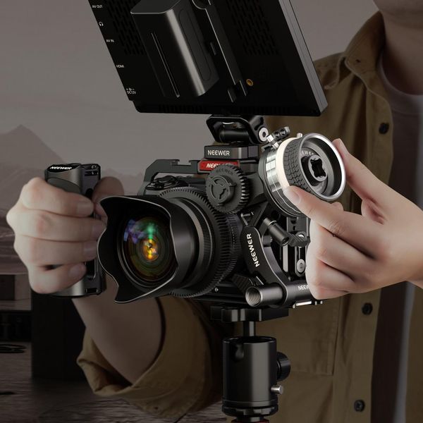 Керування фокусуванням Neewer PG001 mini follow focus з A/B зупинками & 15мм затиском для стержня, silver