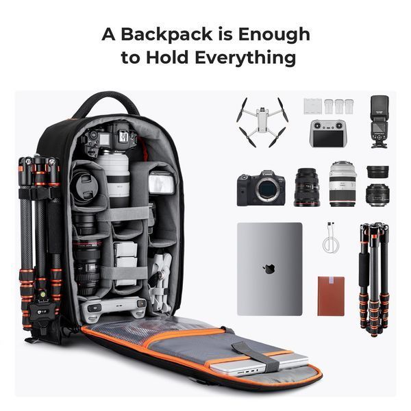 Профессиональный легкий рюкзак для фотоаппарата и аксессуаров K&F Concept 18L Nature Wander 05 Black (KF13.205) KF13.205 фото