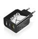 Адаптер блок живлення швидка зарядка GAN 65W Quick Charger Black PD 3.0, QS 3.0 (1*USB Type A, 1* USB Type C)