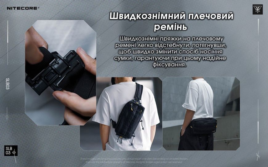 Универсальная водонепроницаемая сумка-слинг на пояс Nitecore SLB03 черная 1,6л 010804.5 фото
