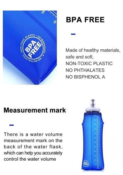 Складна туристична спортивна пляшка фляга для води Widesea 600мл (без BPA)