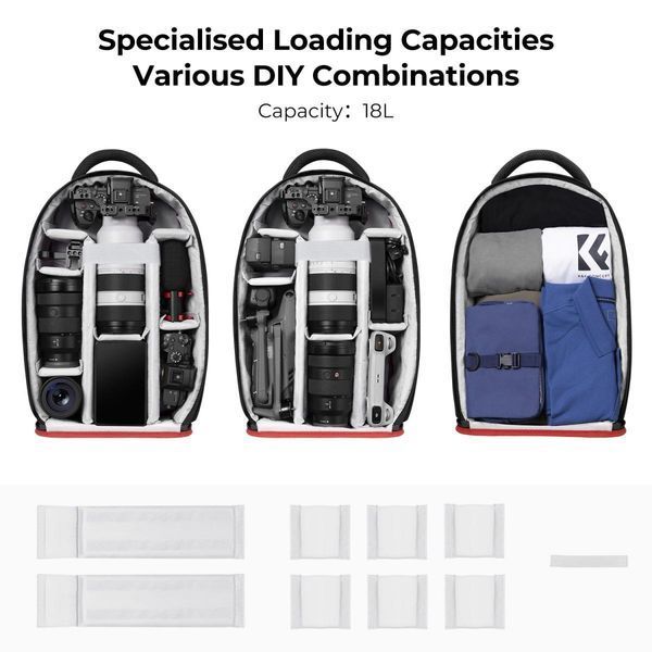 Професійний легкий рюкзак для фотоапарата та аксесуарів K&F Concept 18L Nature Wander 05 Black (KF13.151) KF13.151 фото