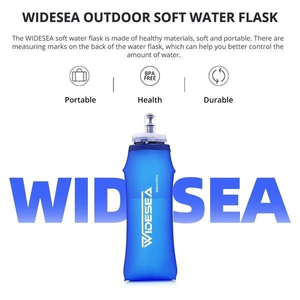 Складна туристична спортивна пляшка фляга для води Widesea 600мл (без BPA)