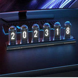 Світлодіодний RGB електронний настільний цифровий годинник Ipstube з відображенням погоди, APP контроль 100224 фото
