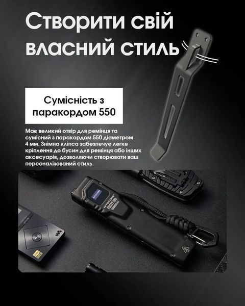 Потужний далекобійний ультратонкий ліхтар Nitecore EDC27 UHi (3100Лм, 305м, USB Type-C) 010341.1 фото