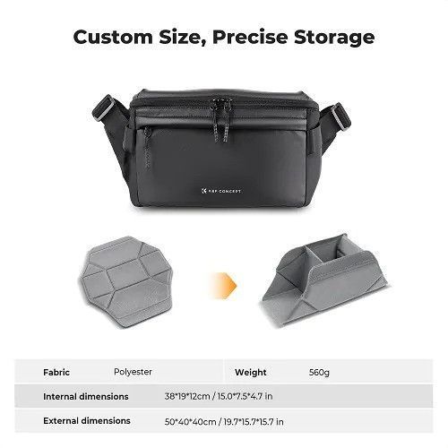 Сумка-слінг через плече для фотокамери, штатива K&F Concept Urban Wander 10L (Black) (KF13.212)