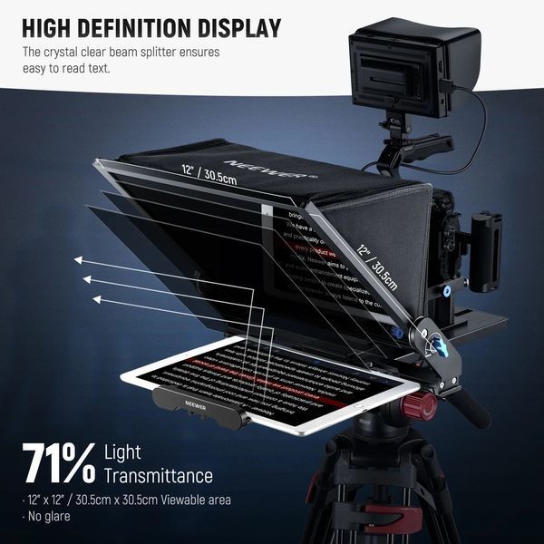 Професійний телесуфлер NEEWER X17 II для смартфонів та планшетів шириною до 9,3" (235 мм) 10102850 фото