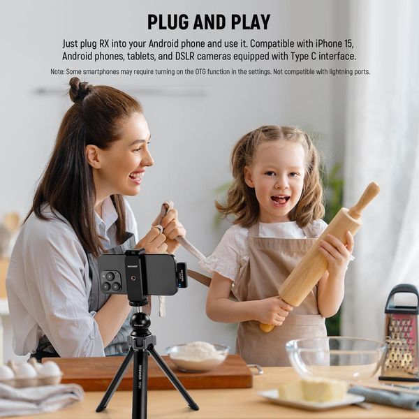 Бездротовий петличний мікрофон Neewer CM32 (USB-С) для Android, iPhone, DSLR камер, планшетів 21000077 фото