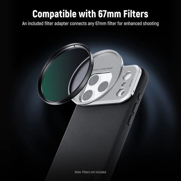 Чохол Neewer PA134 Black для iPhone 17 Pro Max з адаптерами для об'єктивів 17 і фільтрів 67мм