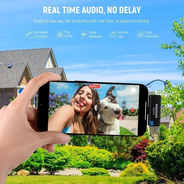 Бездротовий петличний мікрофон Neewer CM32 (USB-С) для Android, iPhone, DSLR камер, планшетів 21000077 фото