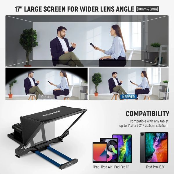 Професійний телесуфлер NEEWER X17 II для смартфонів та планшетів шириною до 9,3" (235 мм) 10102850 фото