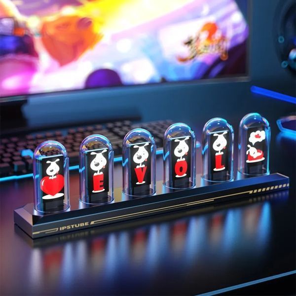 Світлодіодний RGB електронний настільний цифровий годинник Ipstube з відображенням погоди, APP контроль 100224 фото