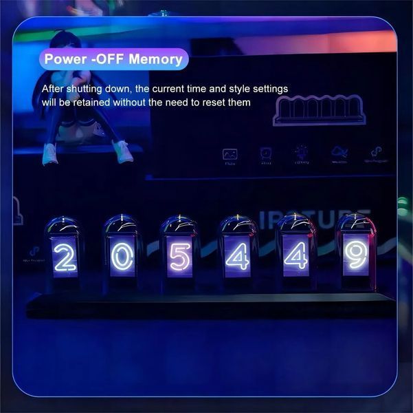 Світлодіодний RGB електронний настільний цифровий годинник Ipstube з відображенням погоди, APP контроль 100224 фото