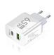 Адаптер блок живлення швидка зарядка GAN 65W Quick Charger White PD 3.0, QS 3.0 (1*USB Type A, 1* USB Type C) 100816 фото 1