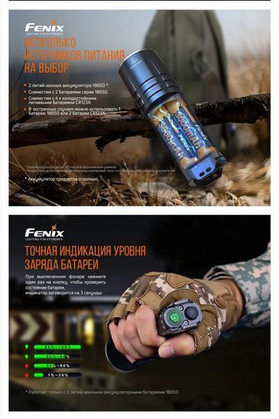 Тактический фонарь Fenix TK35UE V2.0 (с 3 светодиодами Luminus SST40, 5000 люмен, 400м, 8 режимов, 2х18650) 030102 фото
