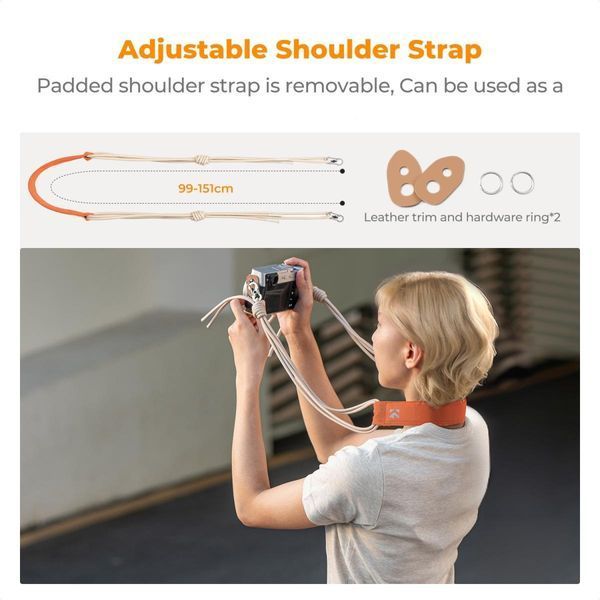 Легка сумка на одне плече для фотоапарата K&F Concept Camera Sling Bag 5л Urban Wander U11 Orange (KF13.168) KF13.168 фото