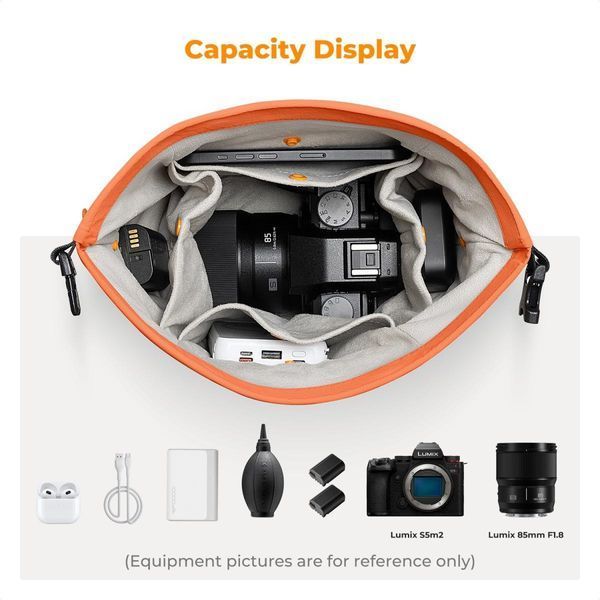 Легка сумка на одне плече для фотоапарата K&F Concept Camera Sling Bag 5л Urban Wander U11 Orange (KF13.168) KF13.168 фото