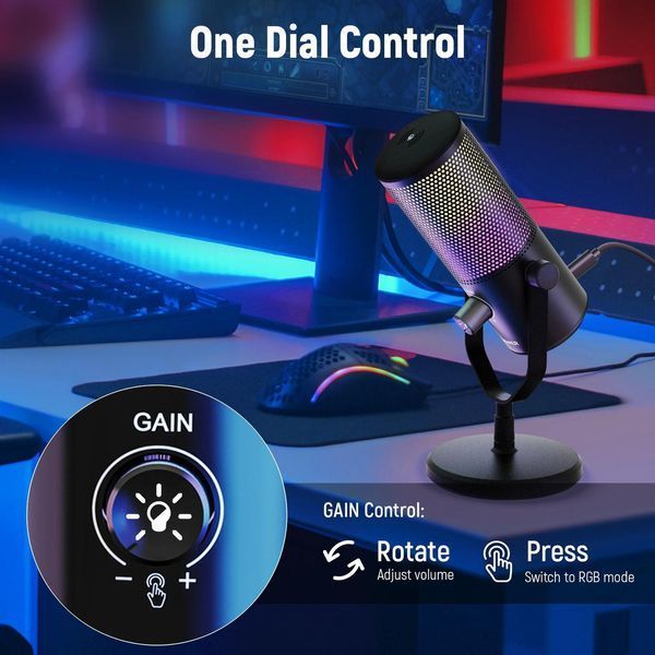 Ігровий USB мікрофон Neewer CM24 з RGB підсвічуванням