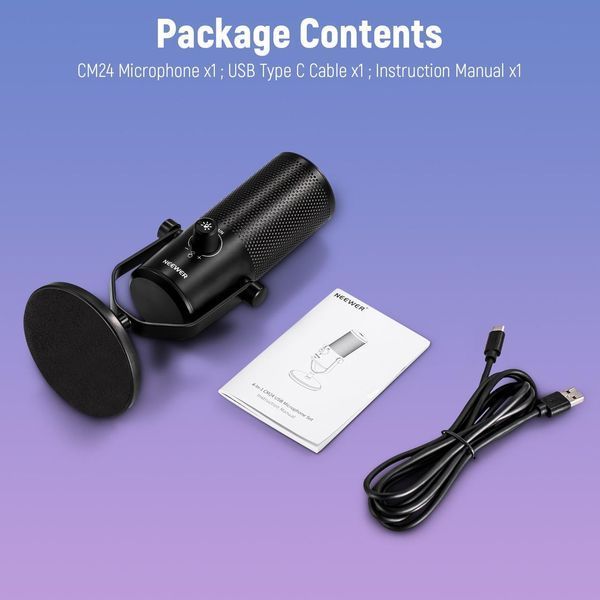 Ігровий USB мікрофон Neewer CM24 з RGB підсвічуванням