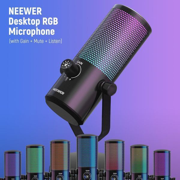 Ігровий USB мікрофон Neewer CM24 з RGB підсвічуванням