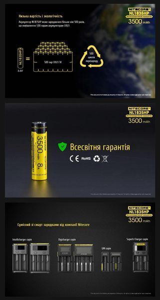 Nitecore NL1835HP Аккумулятор 18650 (3500mAh, 8A) 010702 фото