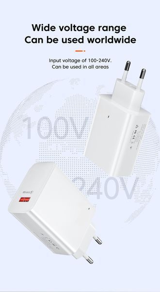 Быстрое зарядное устройство "120W GaN Charger" для Xiaomi QC 3.0 EU с поддержкой Mi Turbo Charge 100818 фото